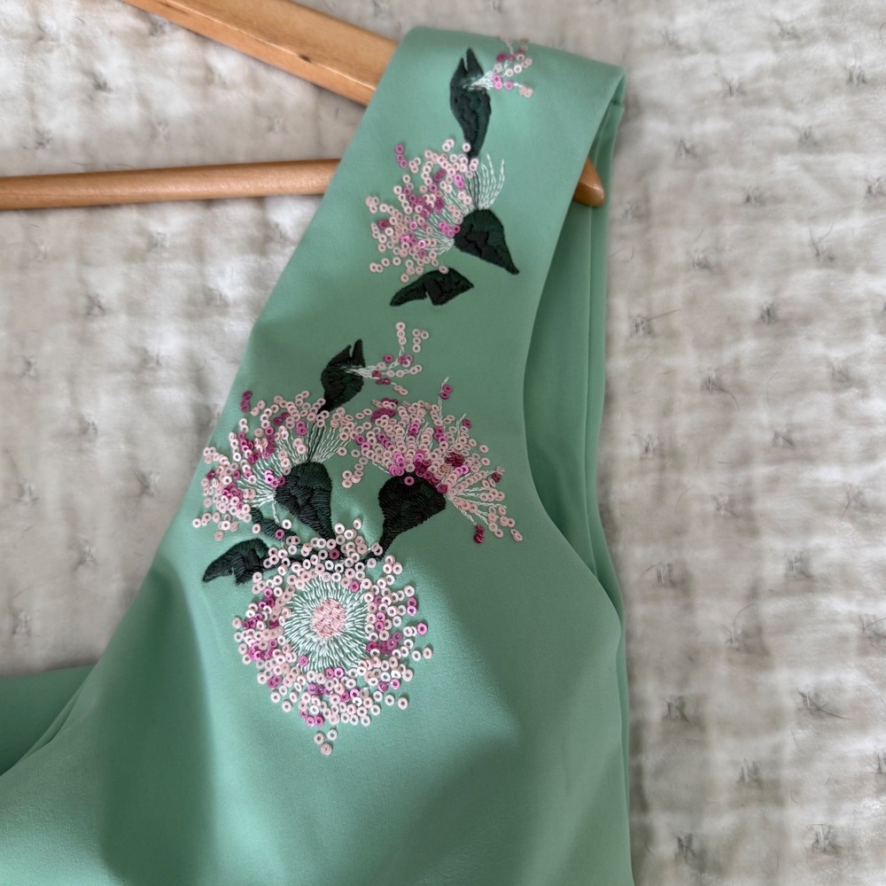 NWT Chiara Boni La Petite Robe One Shoulder Cocktail Dress Sequin Floral IT40/4 - Picture 12 of 16